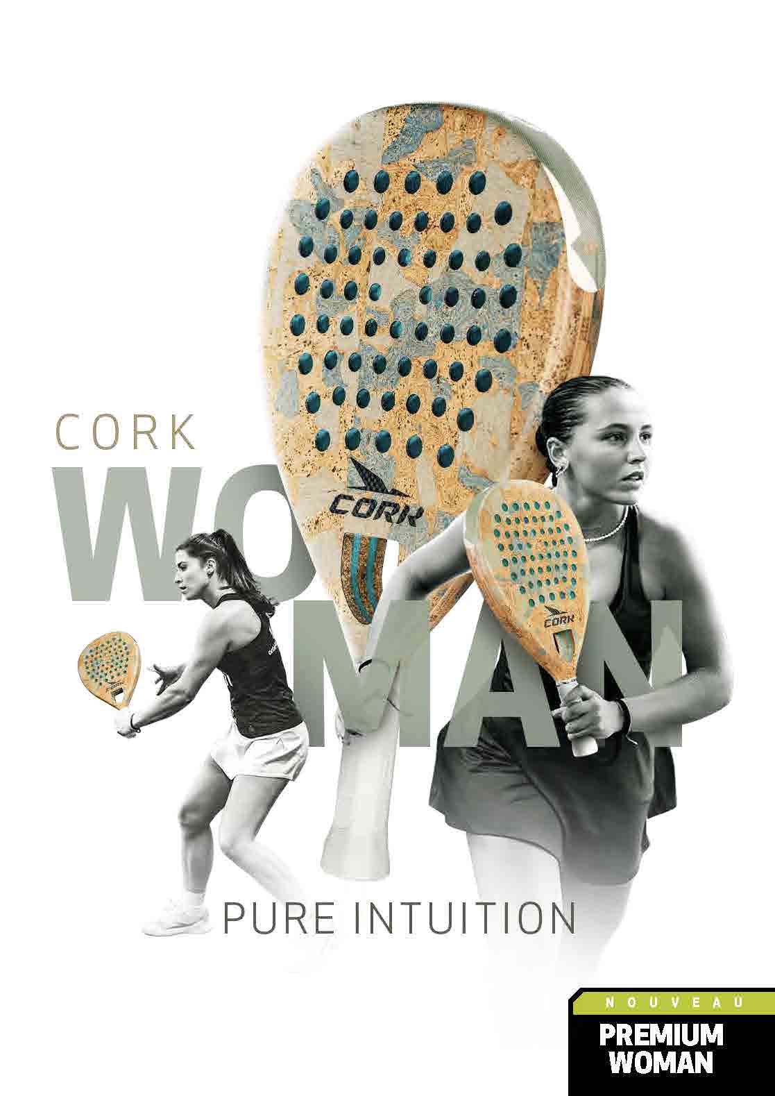 distributeur cork padel raquette femme premium woman